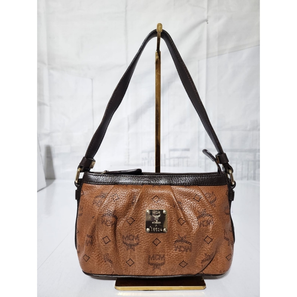 MCM Visetos Leather Pochette Chocolate/Brown